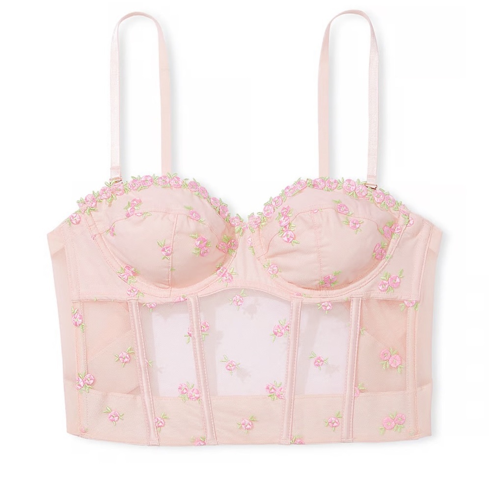 New DREAM ANGELS
Rosebud Embroidery Unlined Strapless‎ Plunge-Back Corset Top